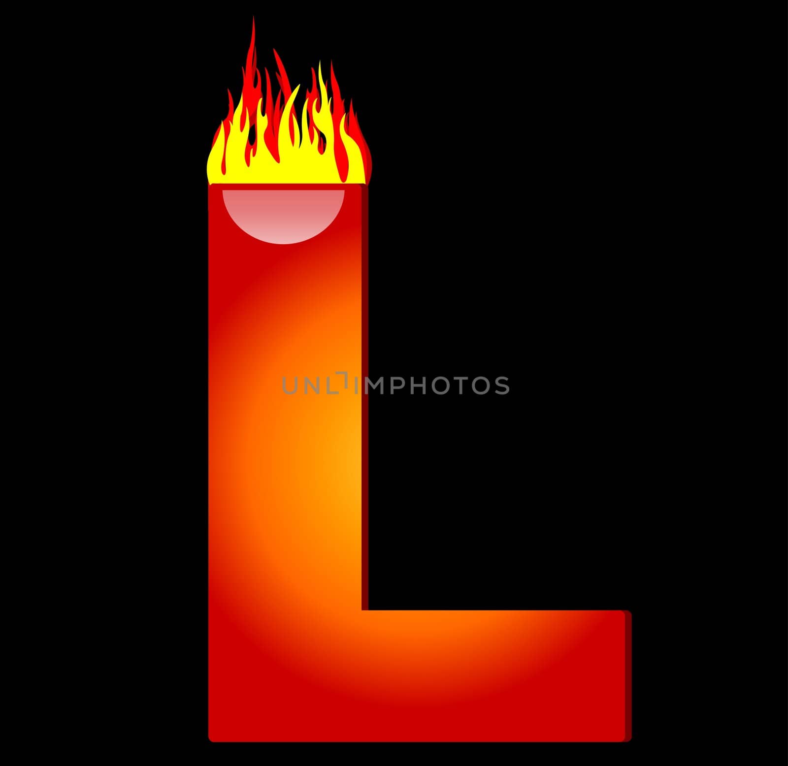 Letter L on Fire by peromarketing