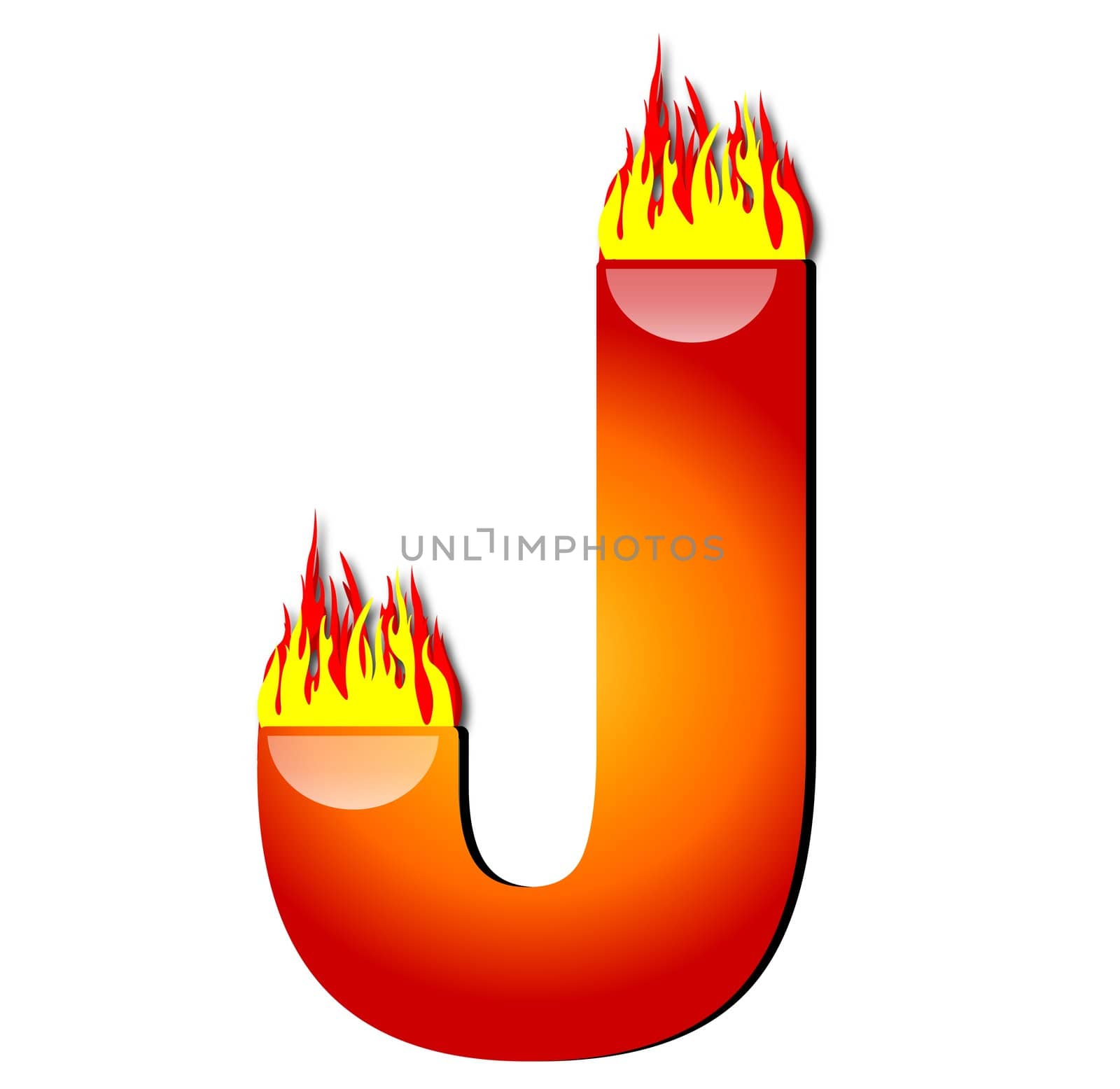 Letter J on Fire