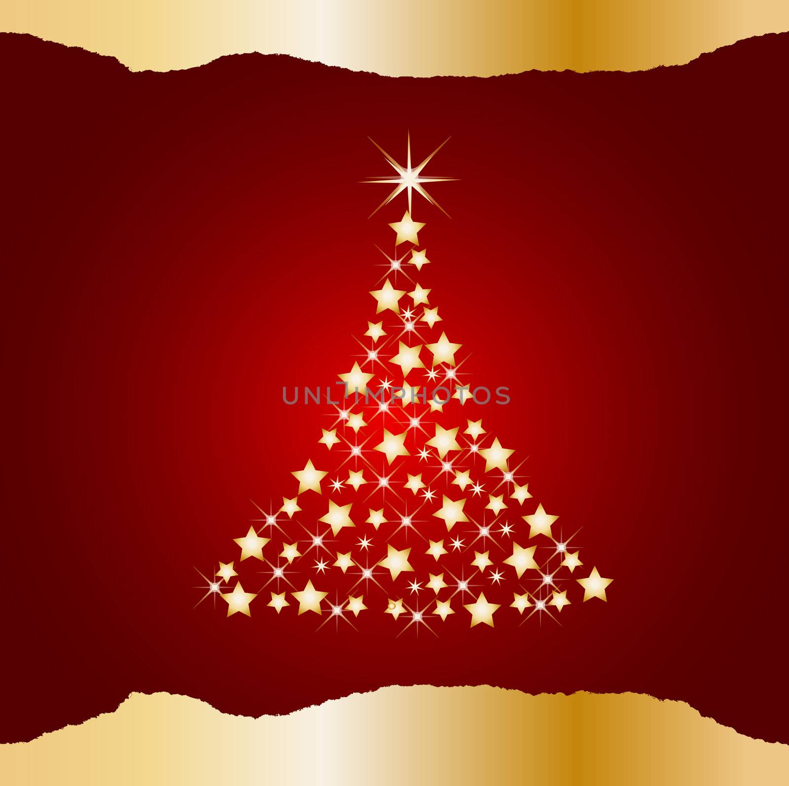 illustration of a sparkling christmas tree