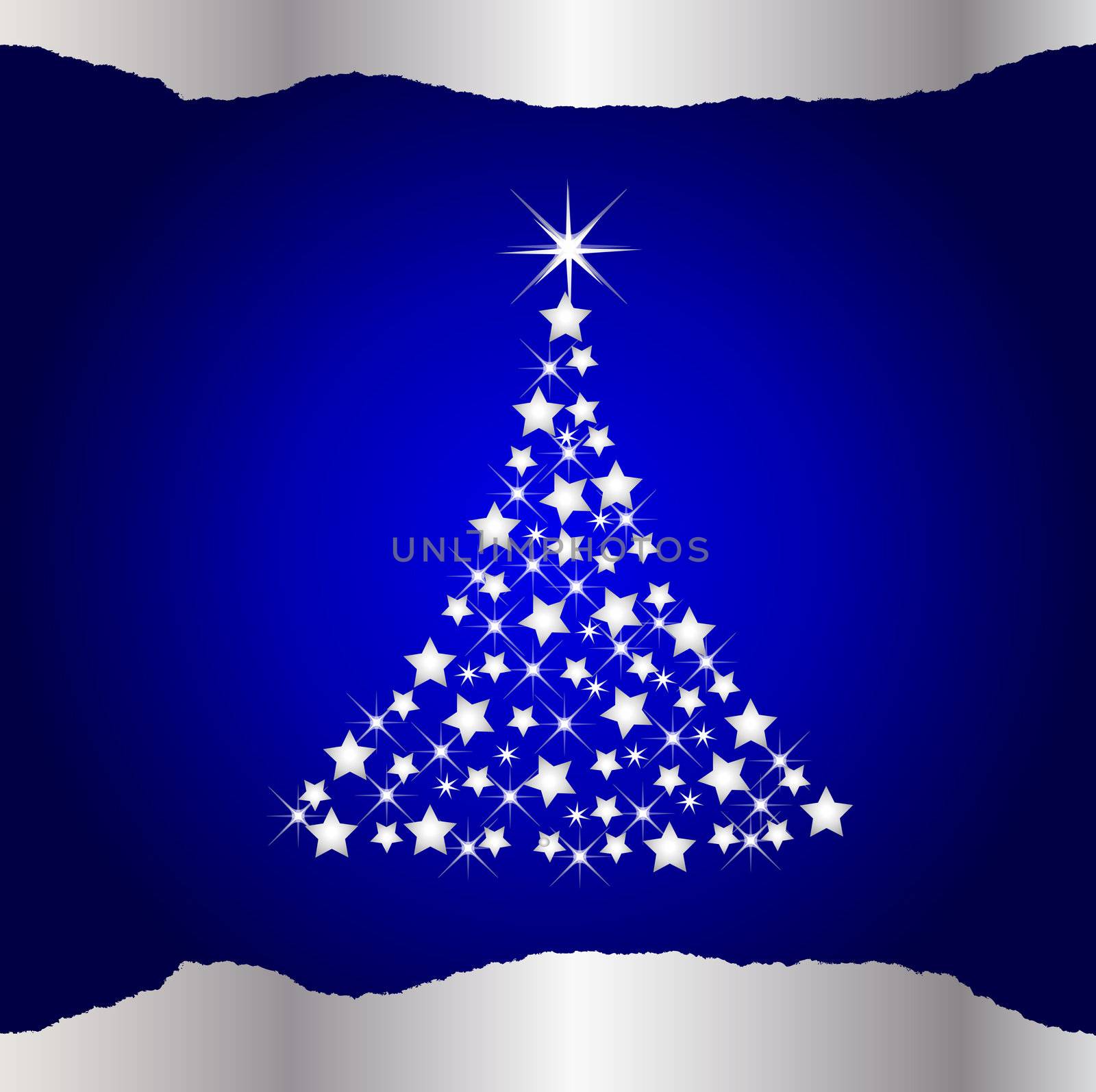 illustration of a sparkling christmas tree