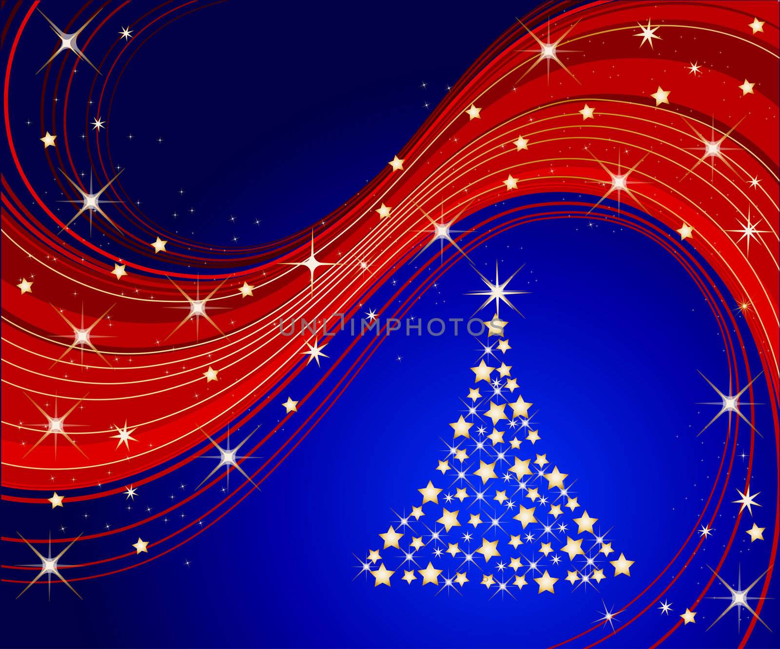 illustration of a sparkling christmas tree