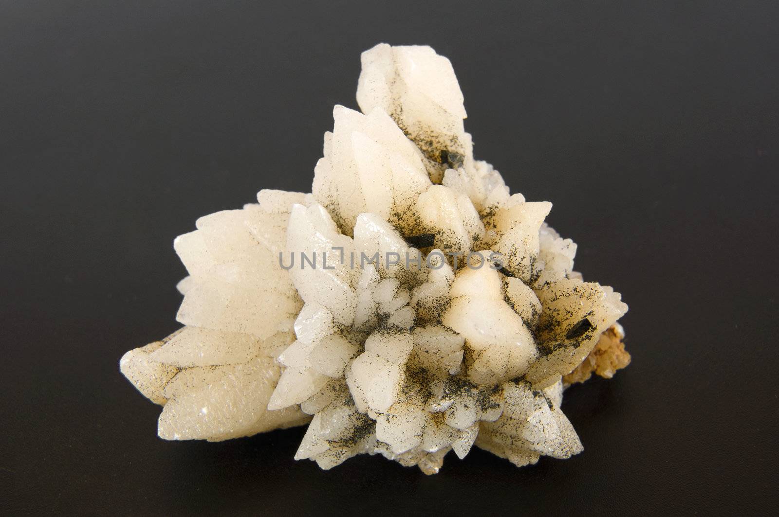 large calcite crystals on a gray background
