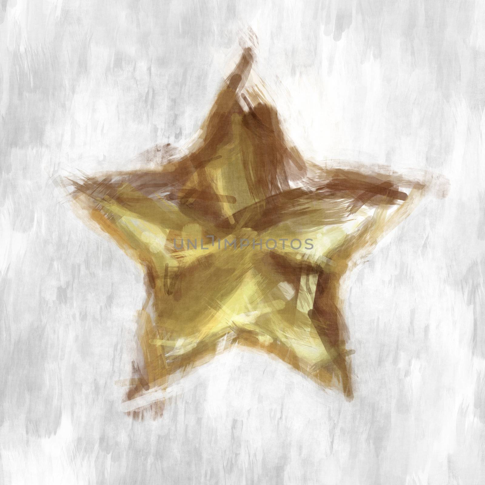 a nice abstract grunge golden christmas star