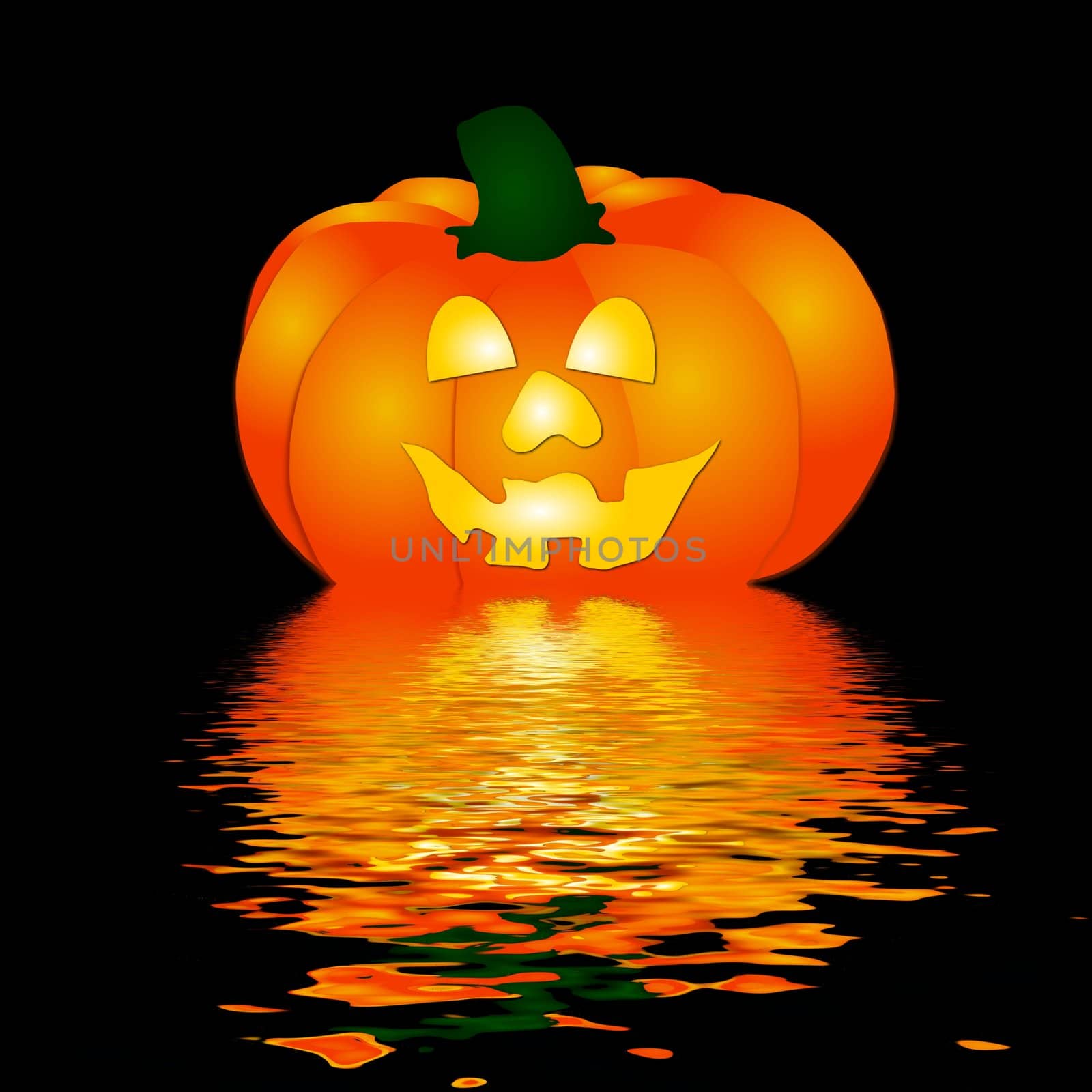  Halloween Pumpkin in water by peromarketing
