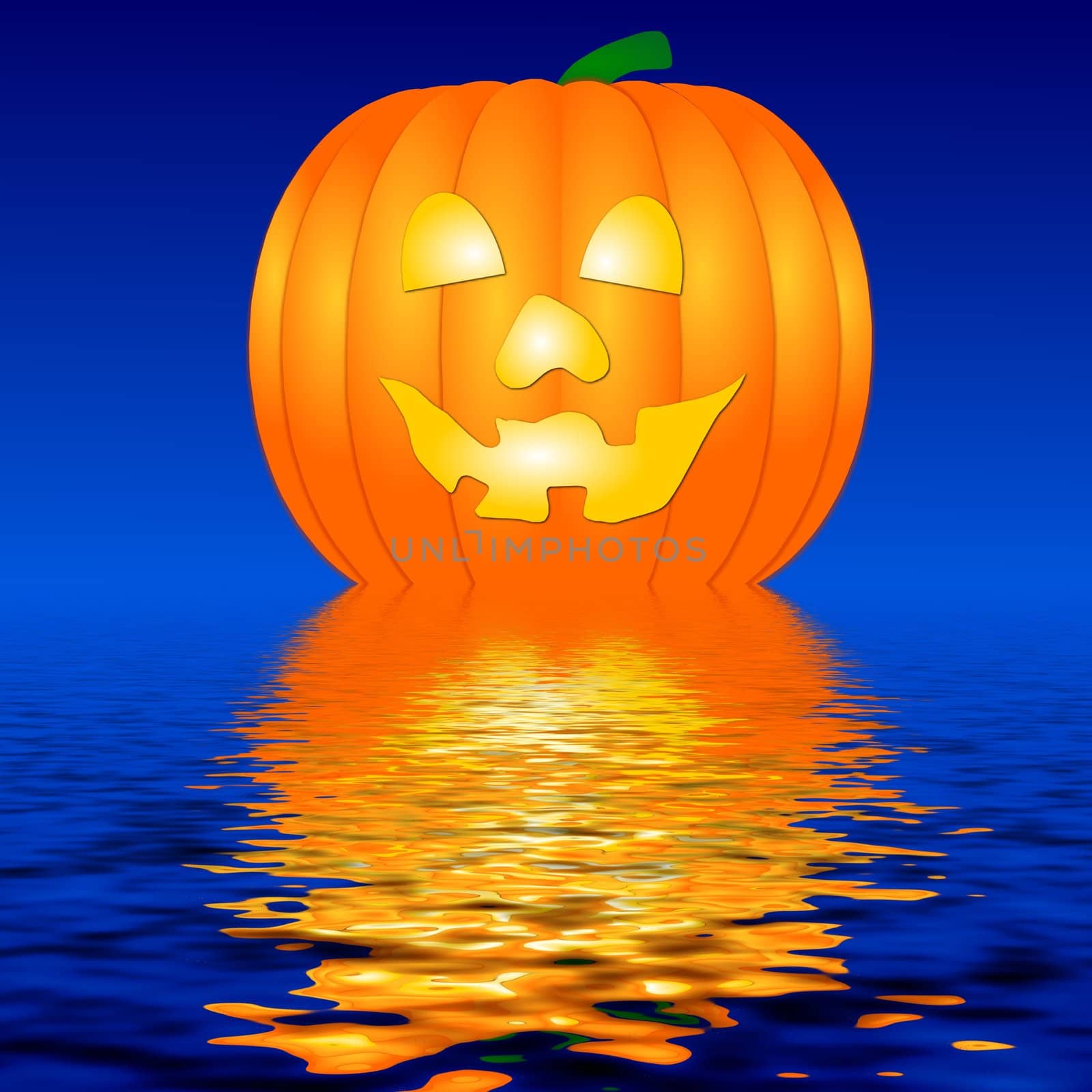  Halloween Pumpkin in water by peromarketing