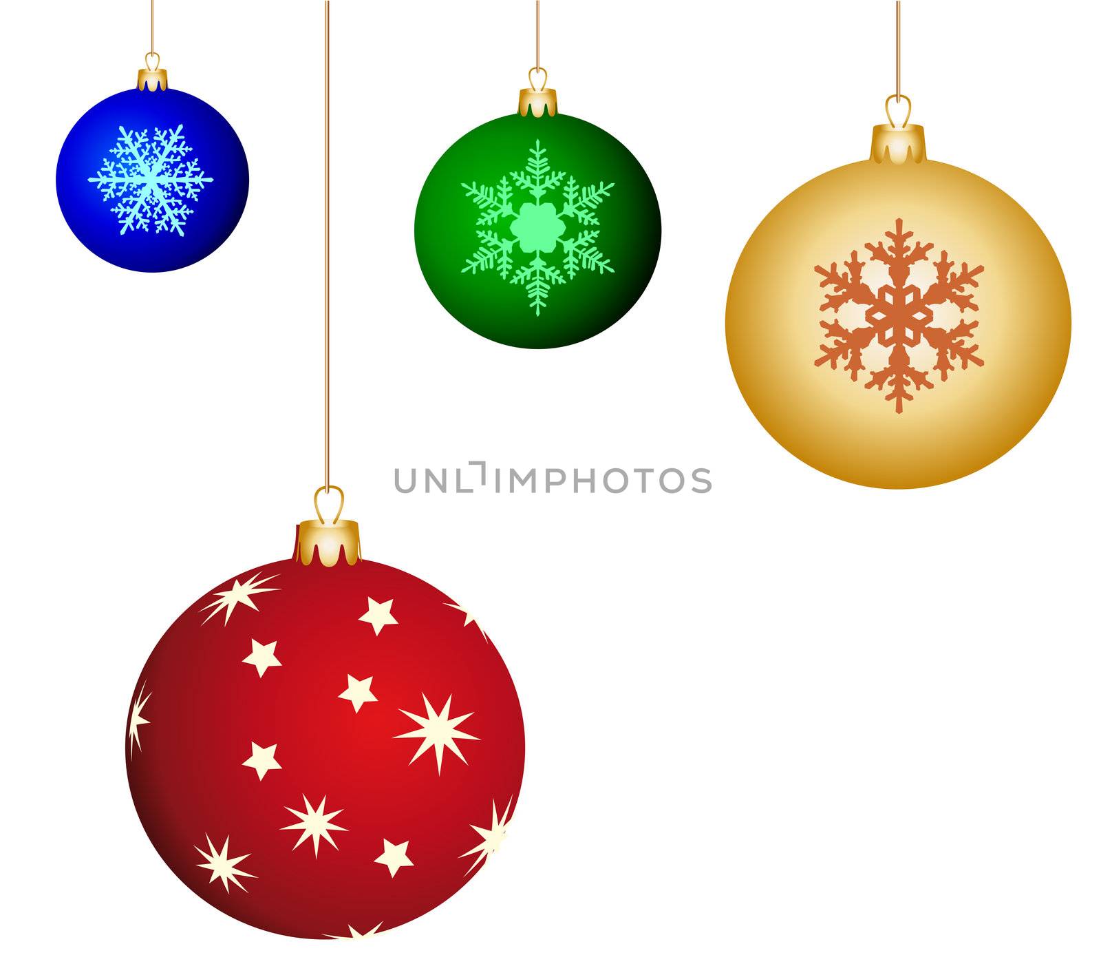 colorful christmas balls by peromarketing