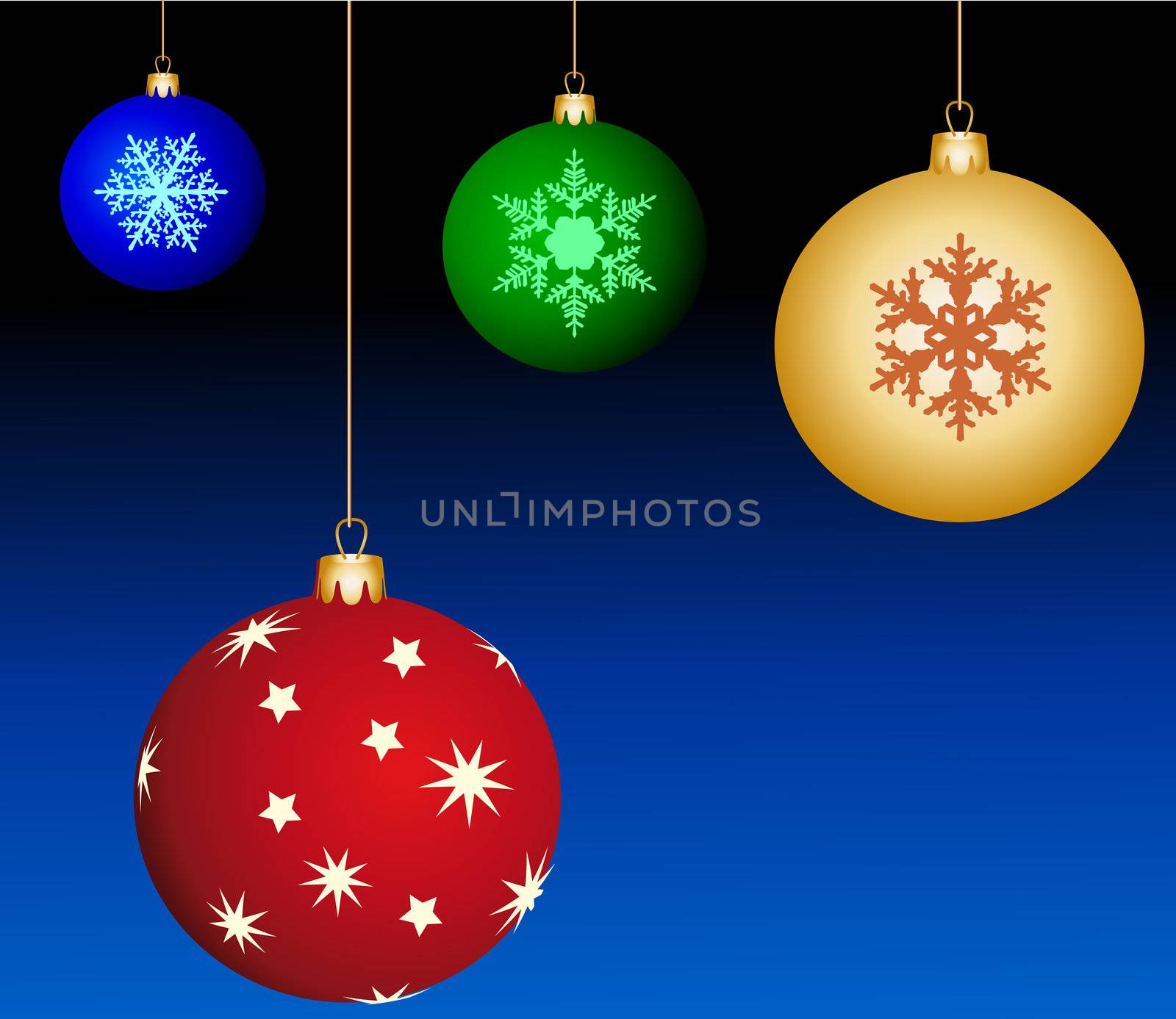 colorful christmas balls by peromarketing