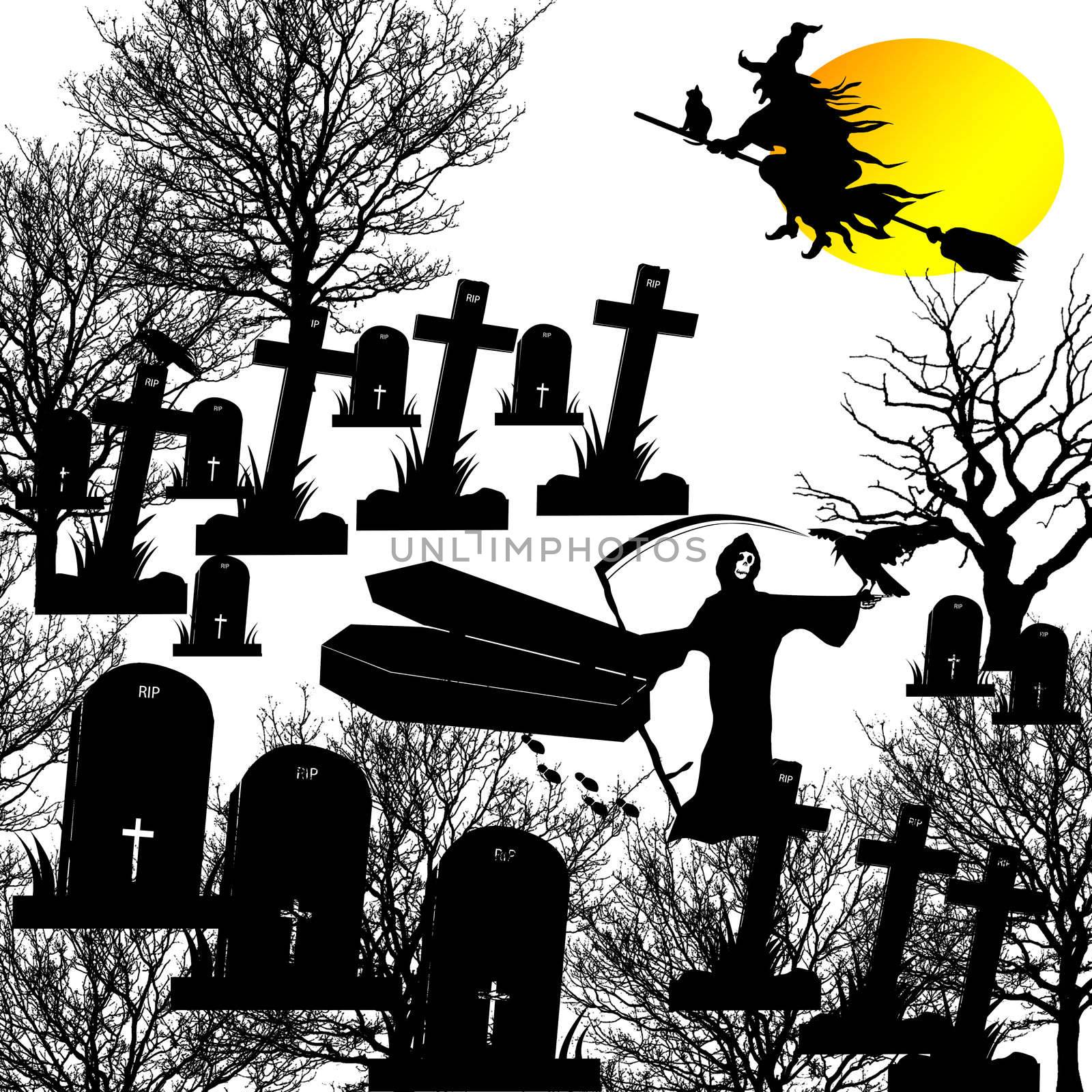 halloween graveyard by hicster