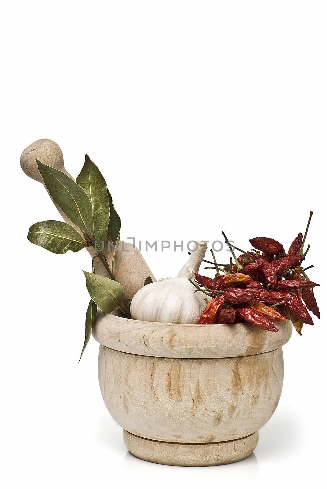 Mediterranean spices isolated on a white background.