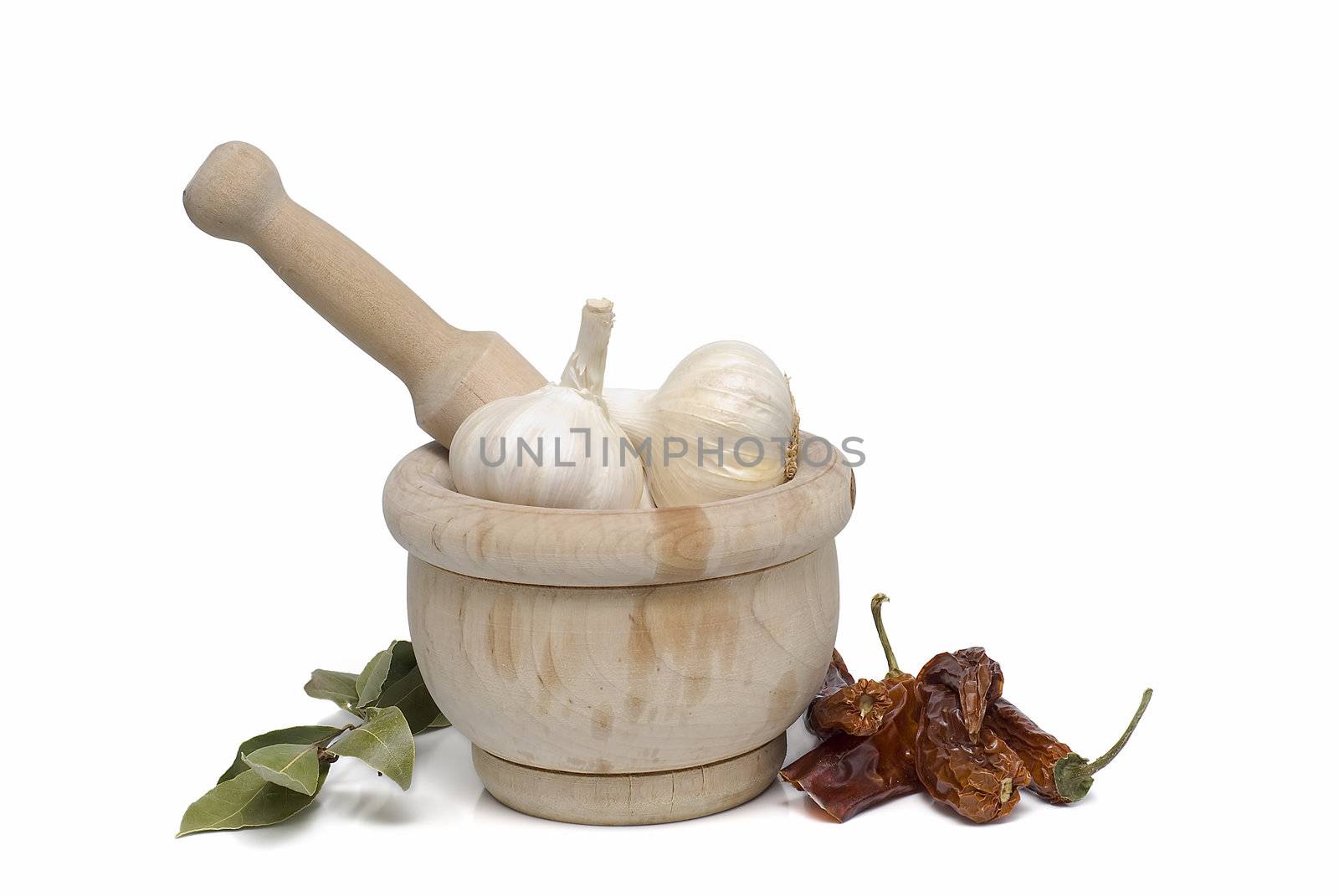 Mediterranean spices isolated on a white background.