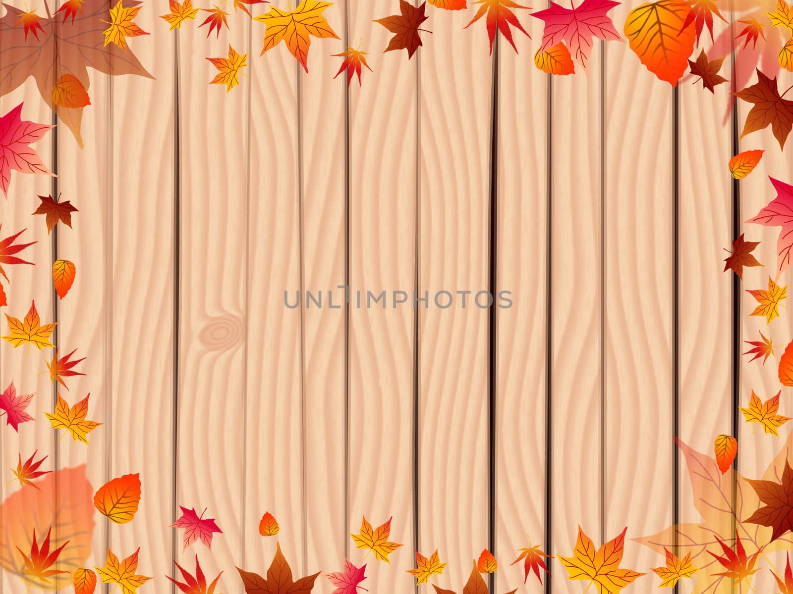 Autumn background over fence by marinini