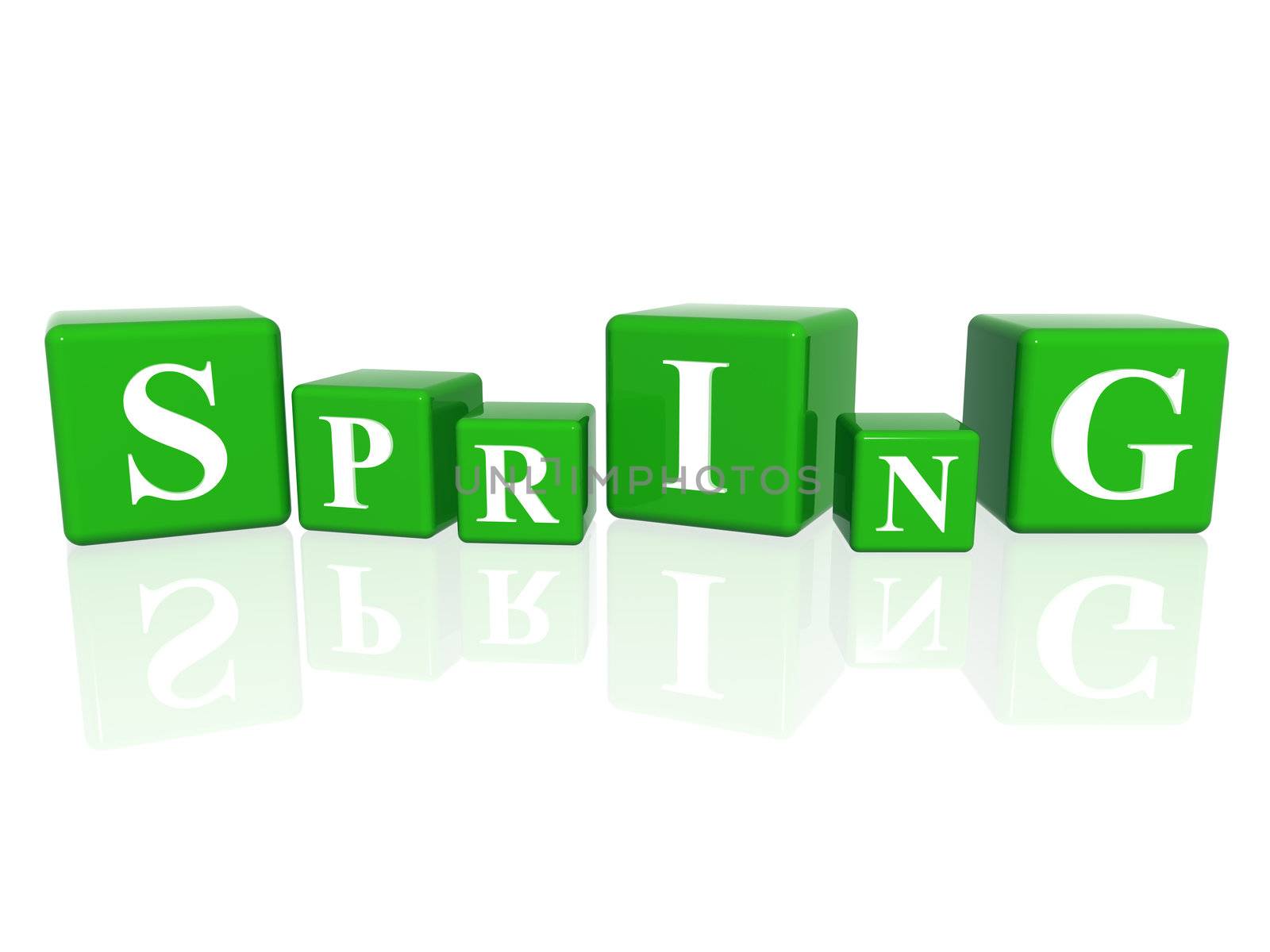 spring in 3d cubes by marinini