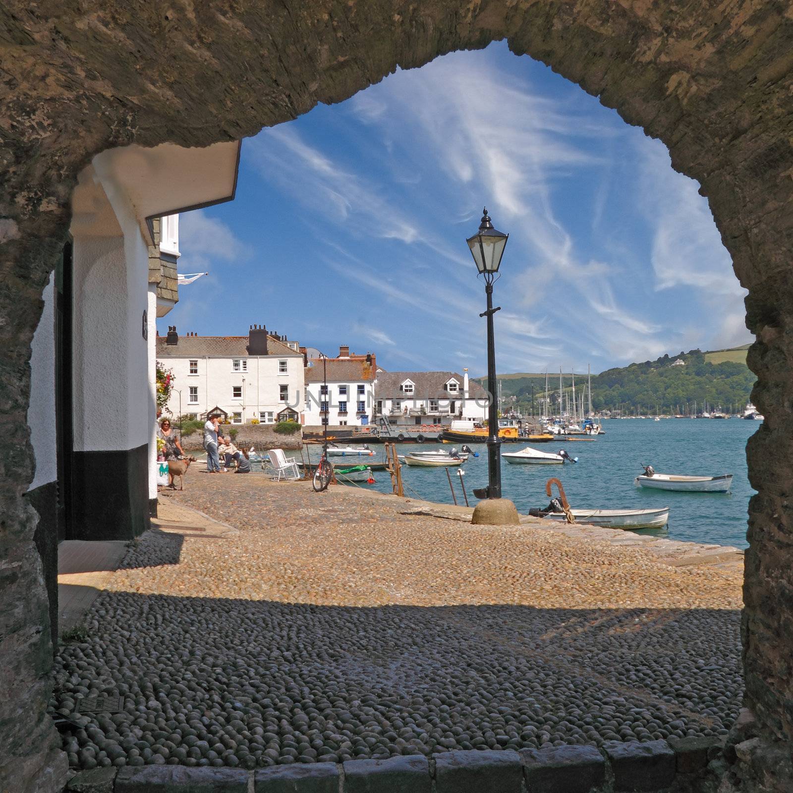 The quayside on the river Dart estuary, at Dartmouth in Devon, England.