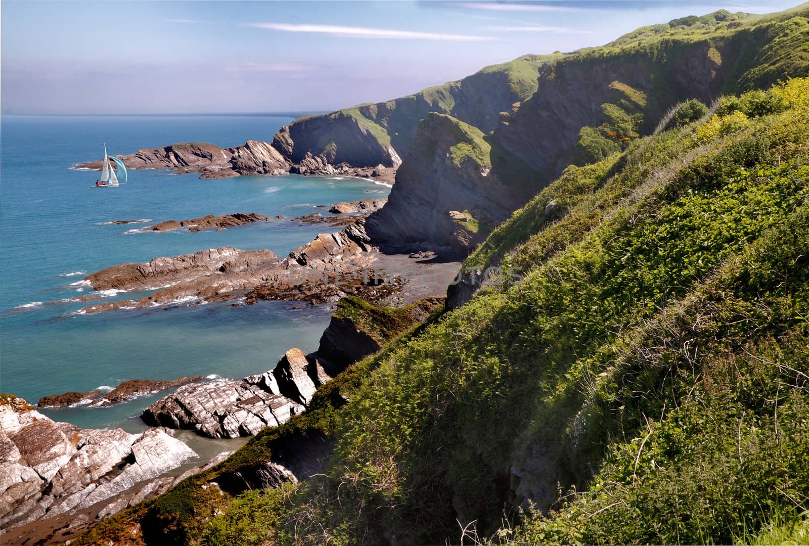 The coast near Ifracombe in Devon, England.