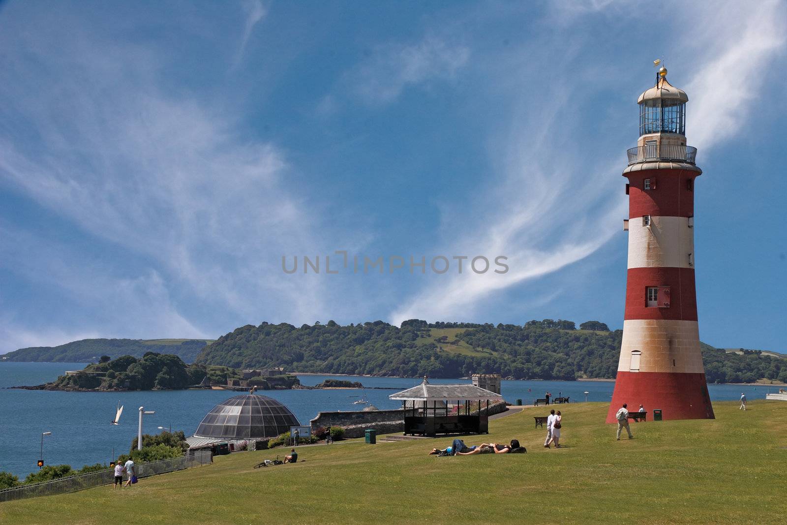 Plymouth Hoe in Devon, England, where Francis Drake played bowls as the invading Spanish Armada approached.