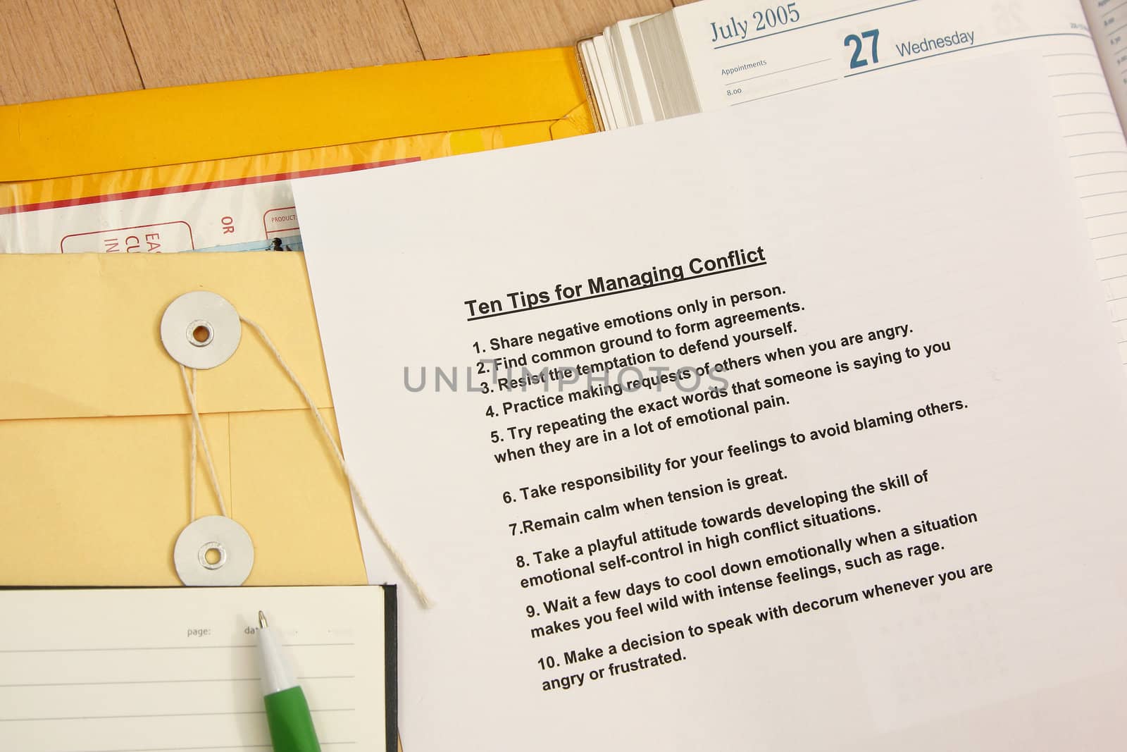 Ten tips for managing conflict concept for management improvement.