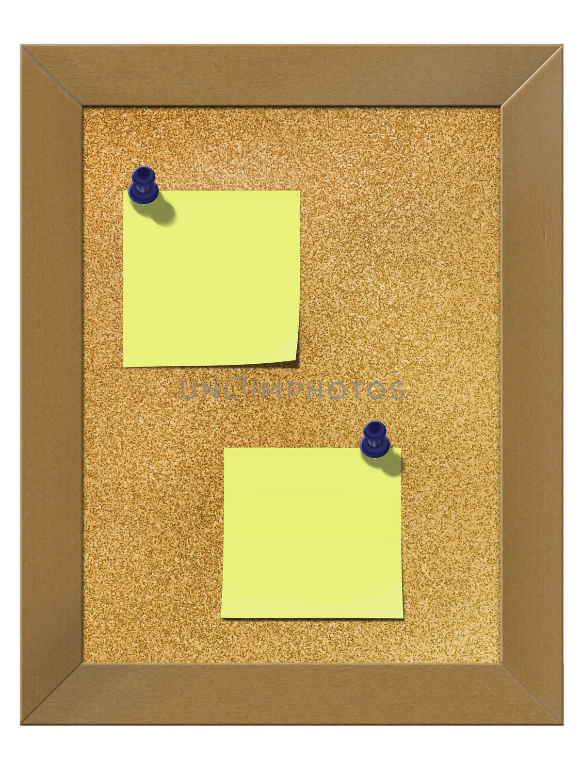 yellow sticker note on framed cork board