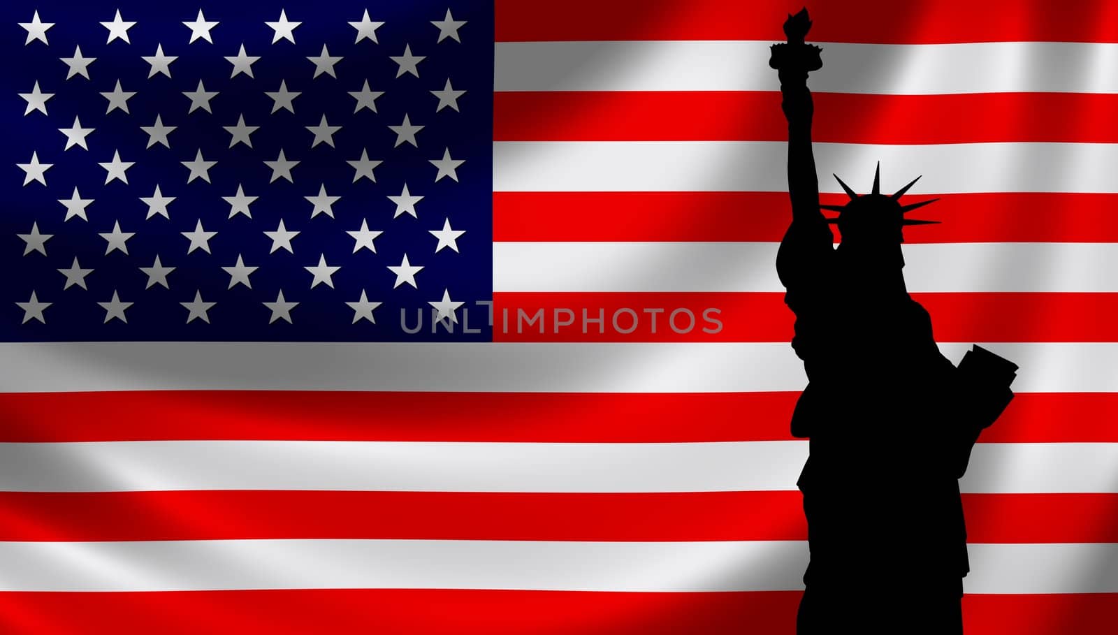 USA Flag with Lady Liberty