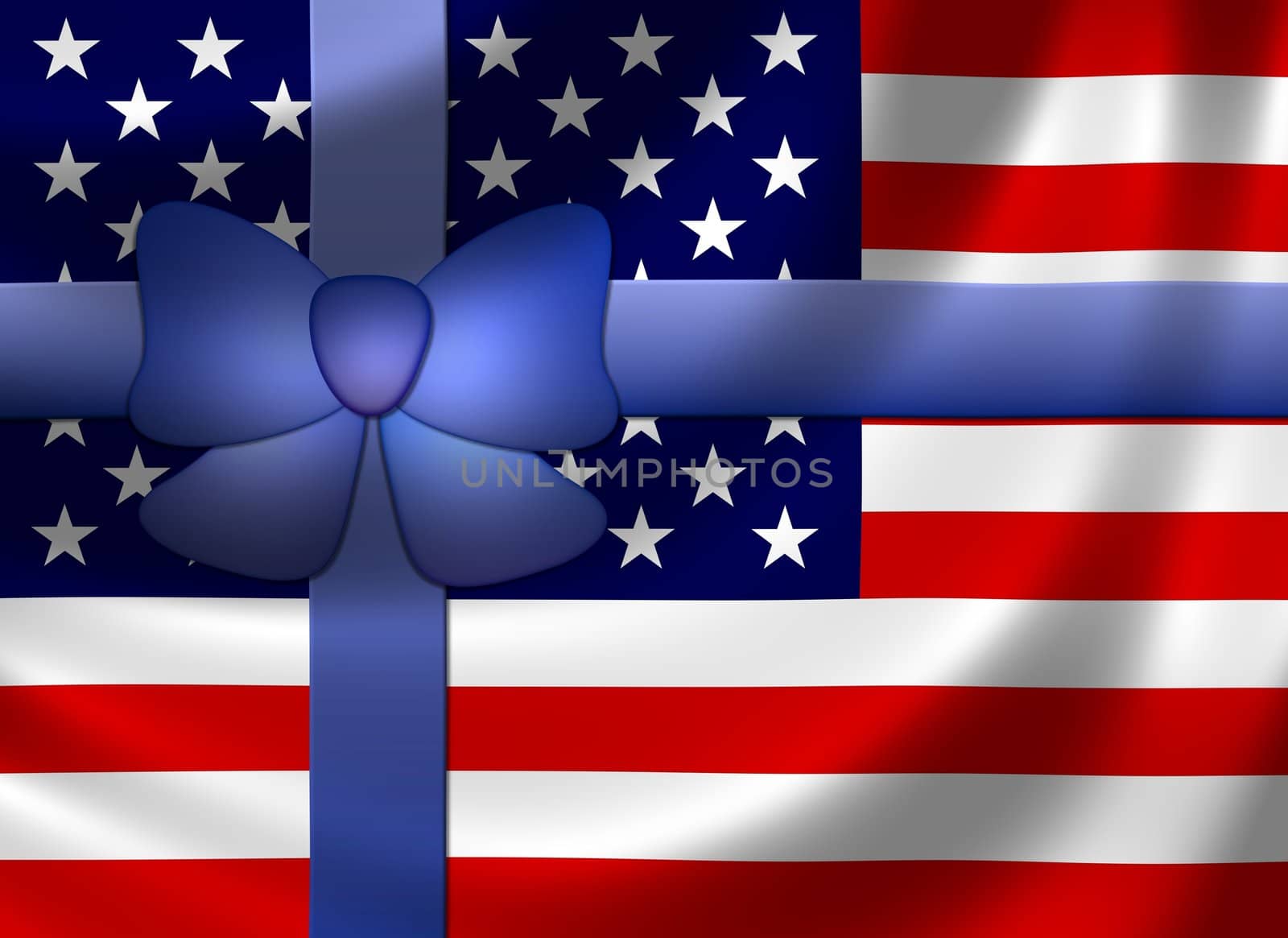 USA Flag with ribbon by peromarketing