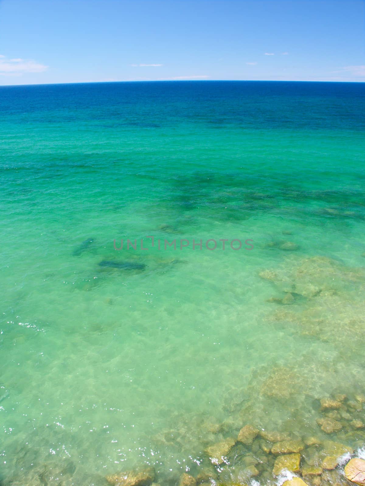 The turquoise waters of Lake Superior at Pictured Rocks National Lakeshore.