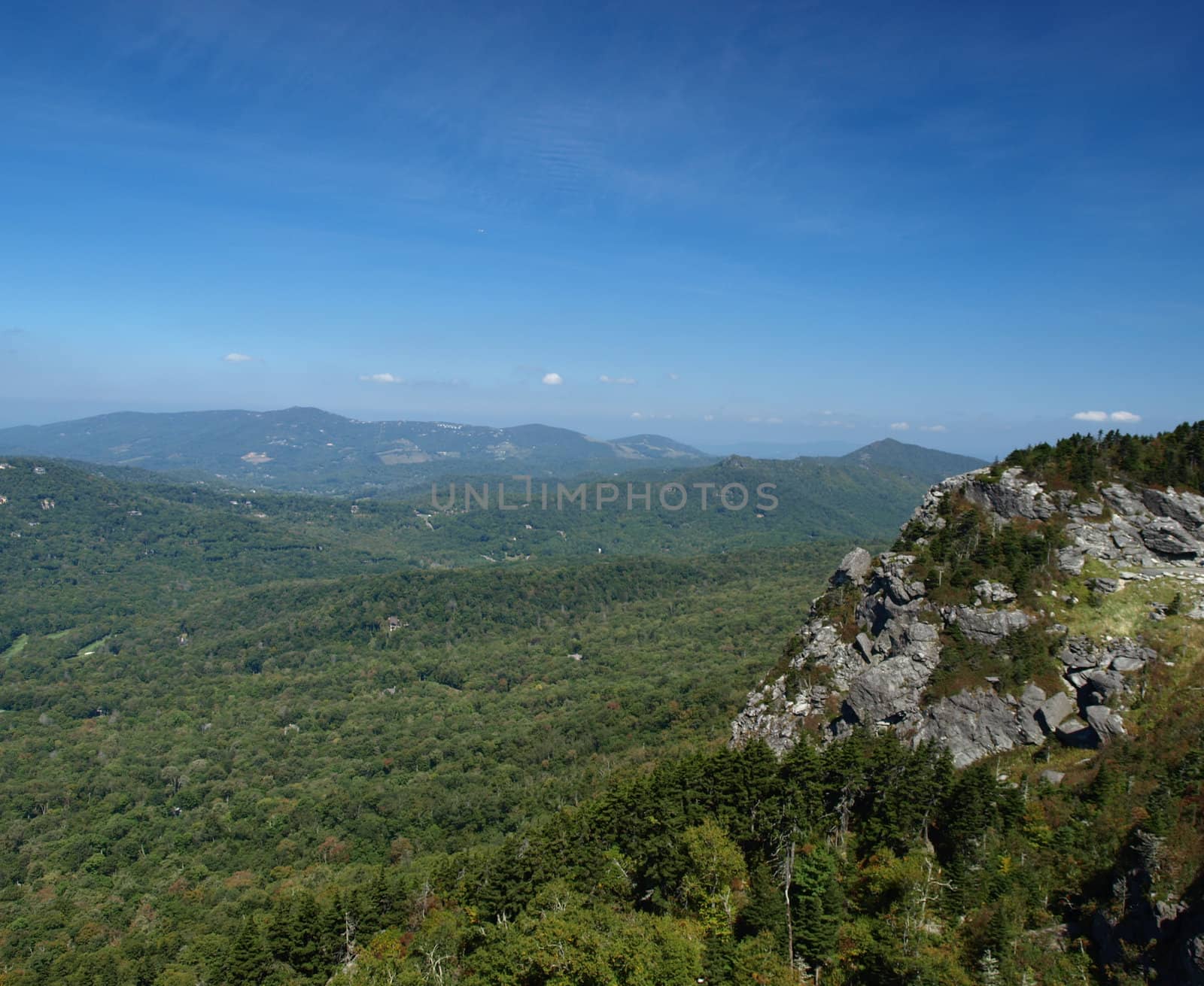 Along the trail at Grandfather mountain in North Carolina