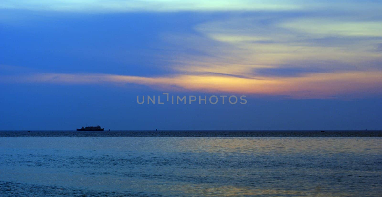 Sunset over Ocean. Haikou's Bay, CHina