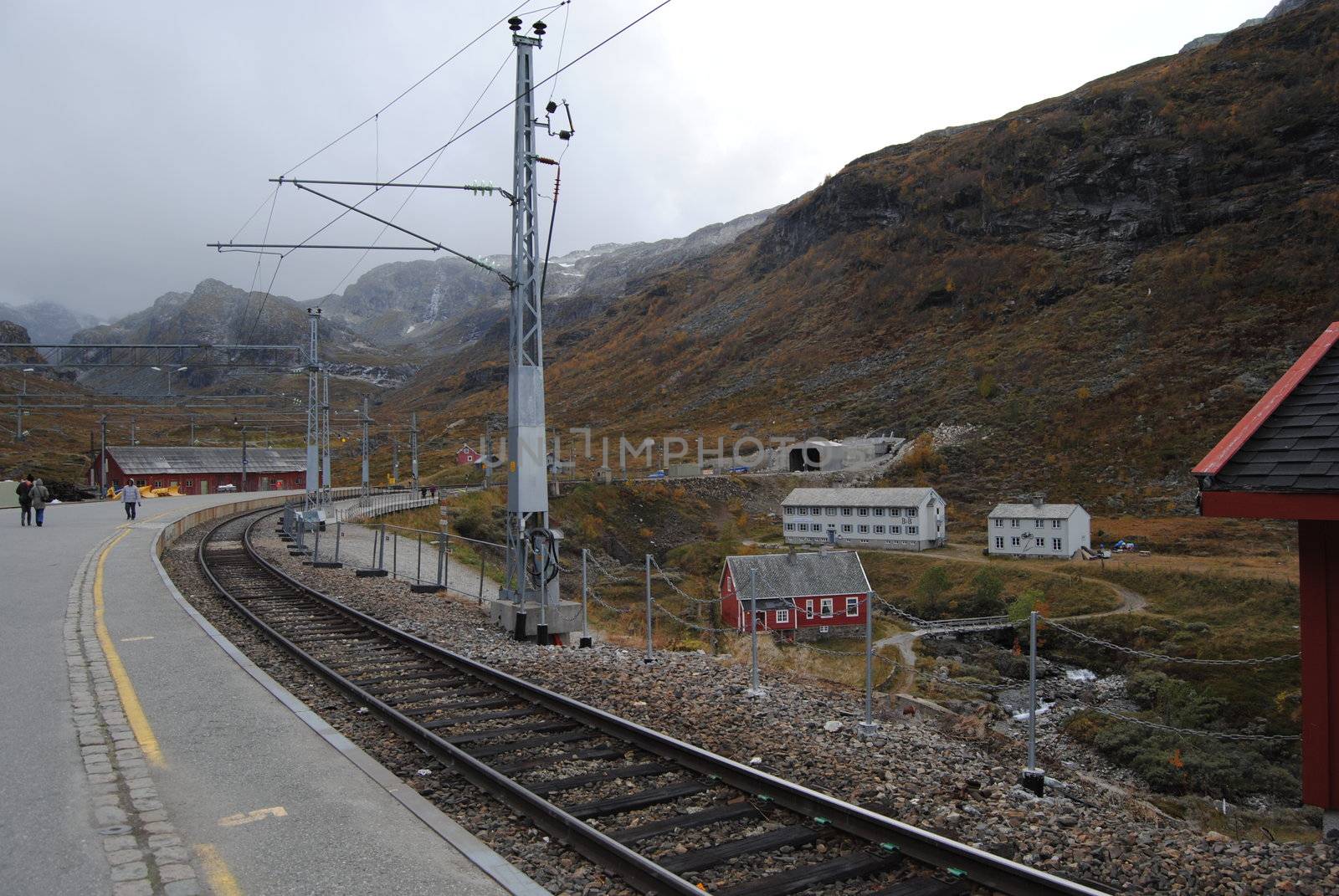 trainstation in Norway mountain by viviolsen