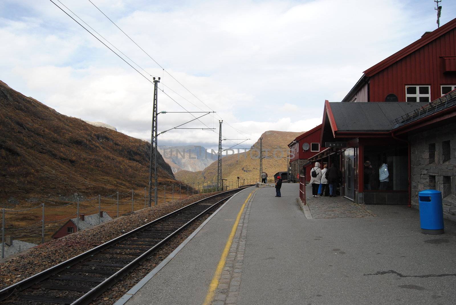 Myrdal train station in mountain of western Norway