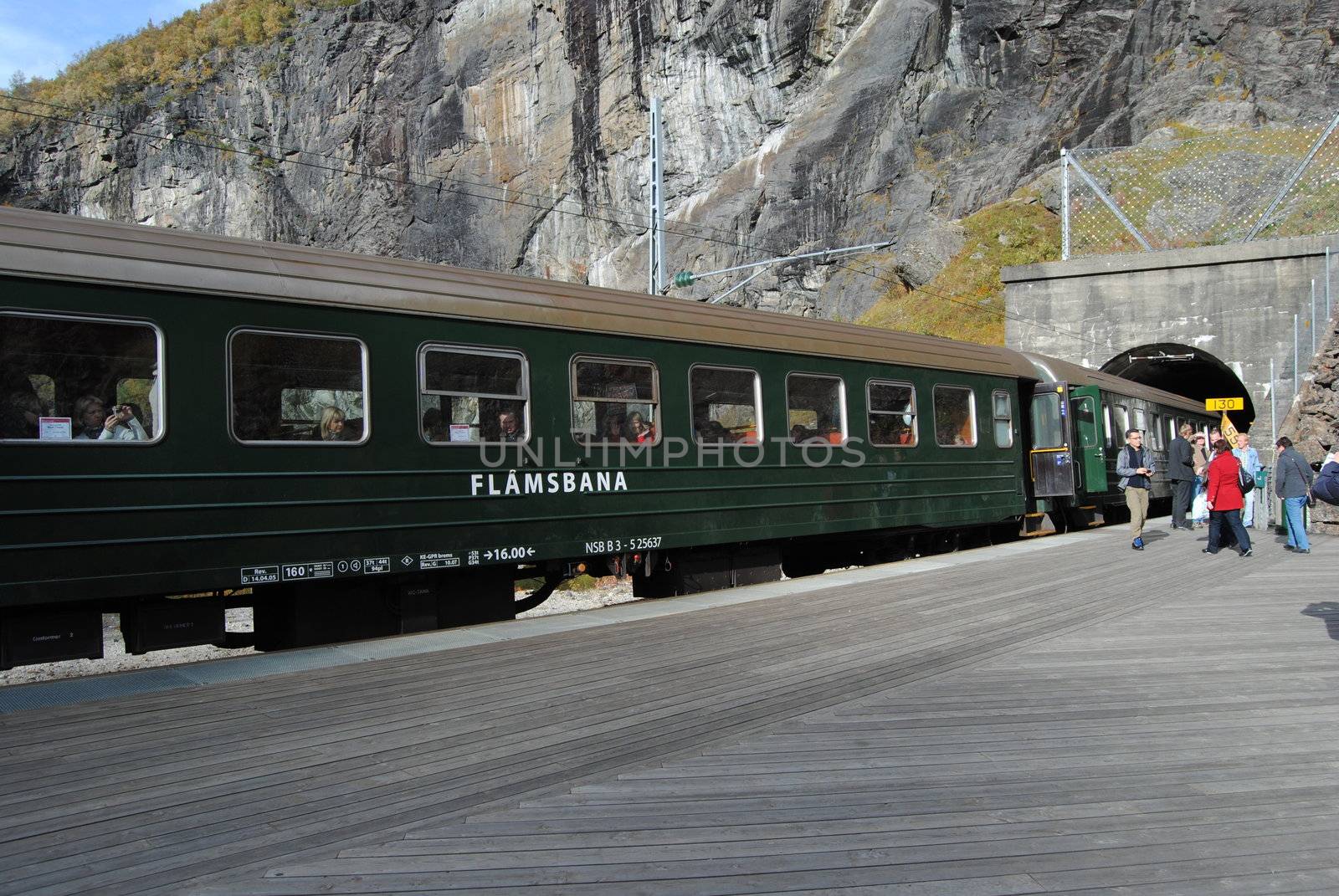 Flåmsbanen tourist train in western Norway