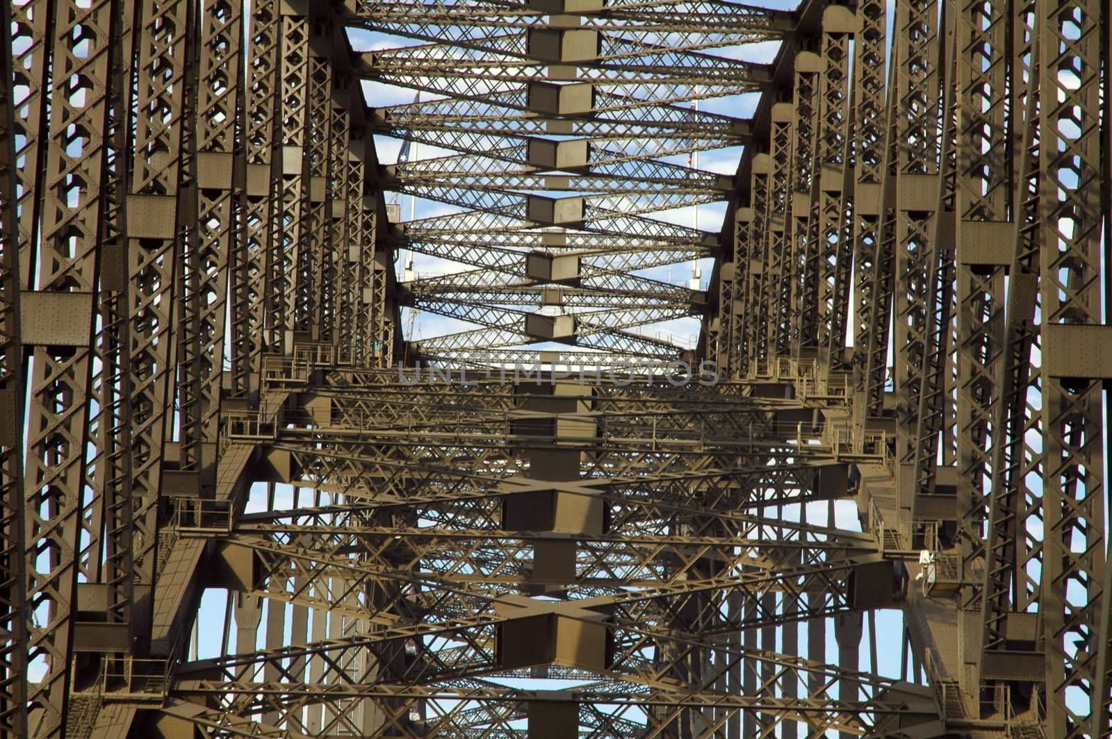 detail photo of harbour bridge construction in sydney