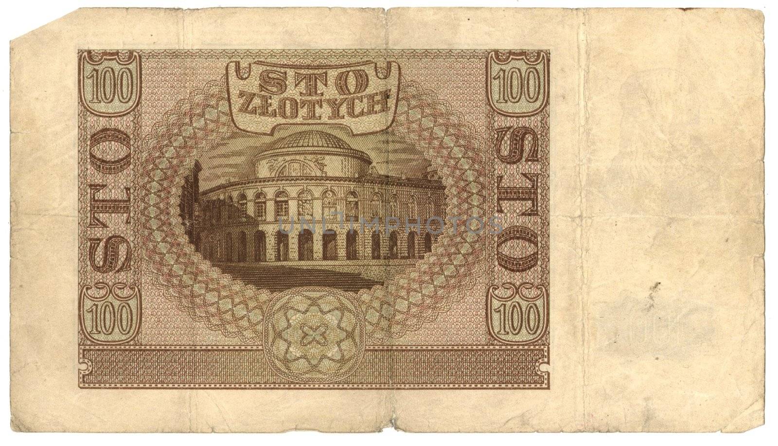 High-resolution picture of very old Polish banknote (1940)