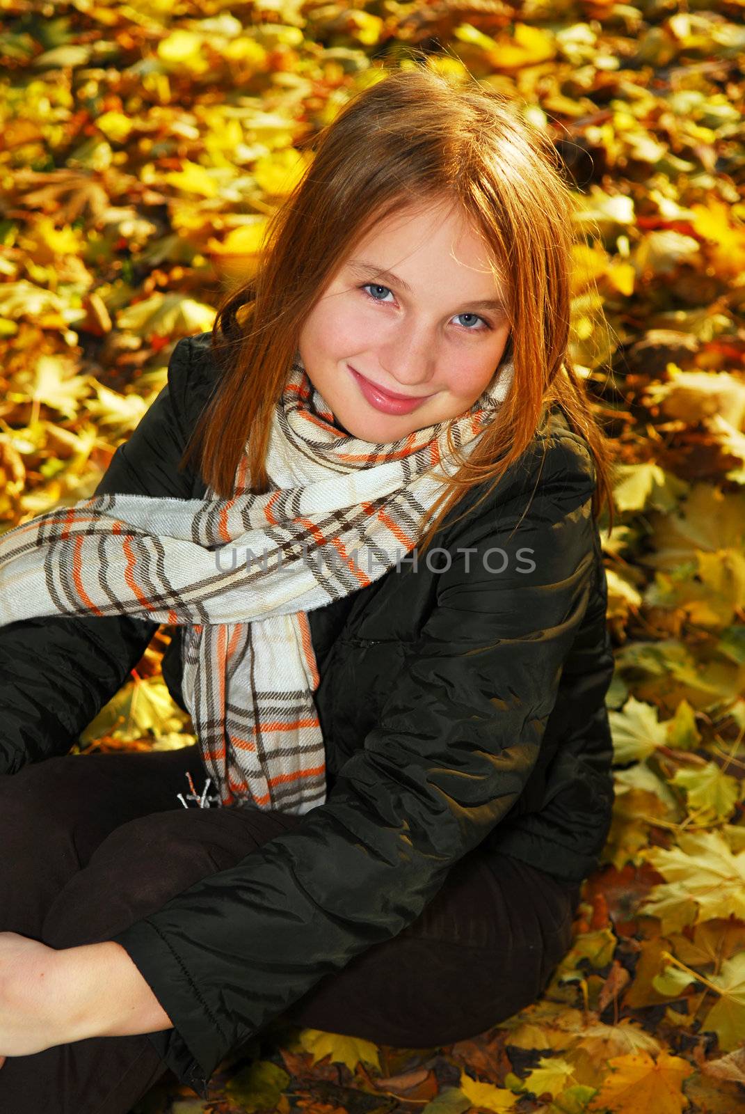 Girl in a fall park by elenathewise