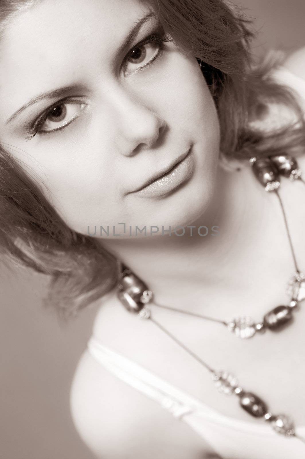 Sepia portrait of a model by DNFStyle