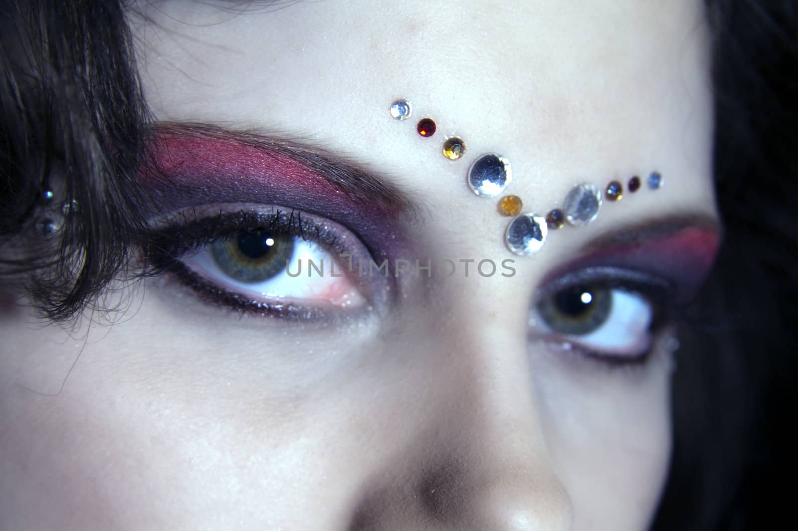Close up of model eyes with extreme make-up