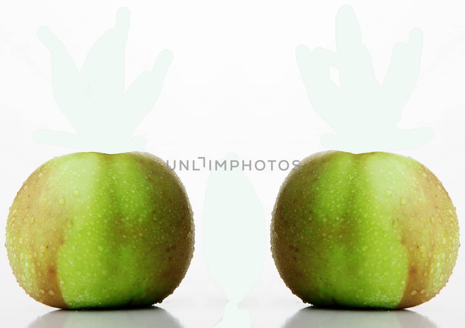 Two  apples isolated on white background.