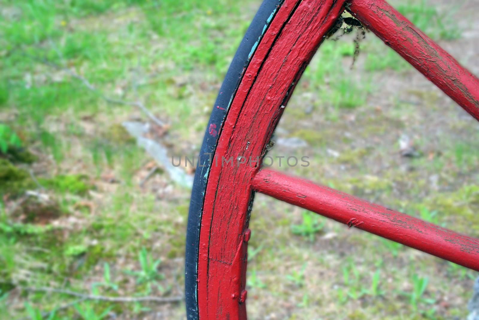 an iamge of a Red Wagon Wheel