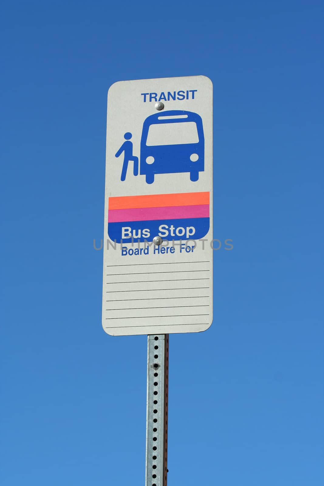 Bus stop sign with space to add a destination