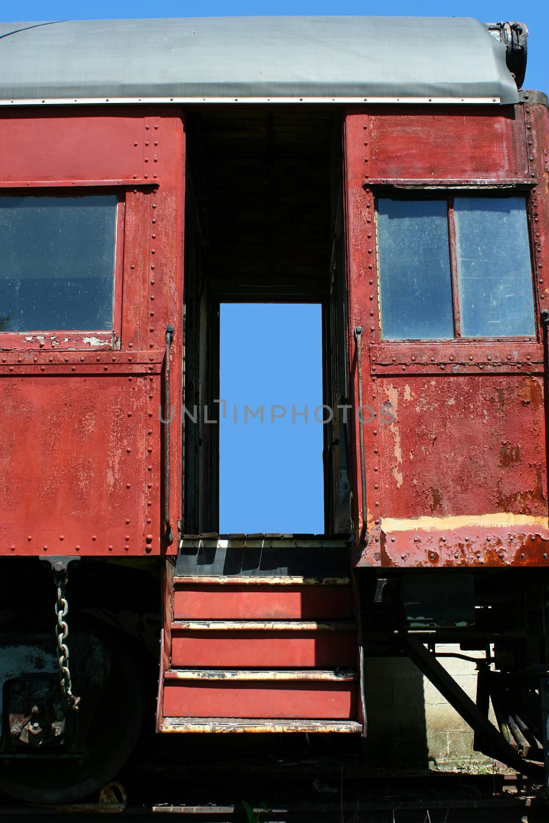 A Old passenger train car