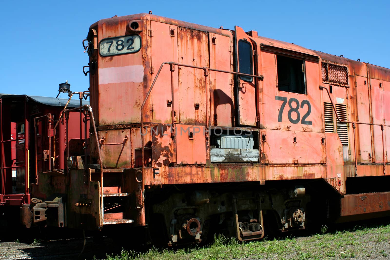 A Old train locomotive