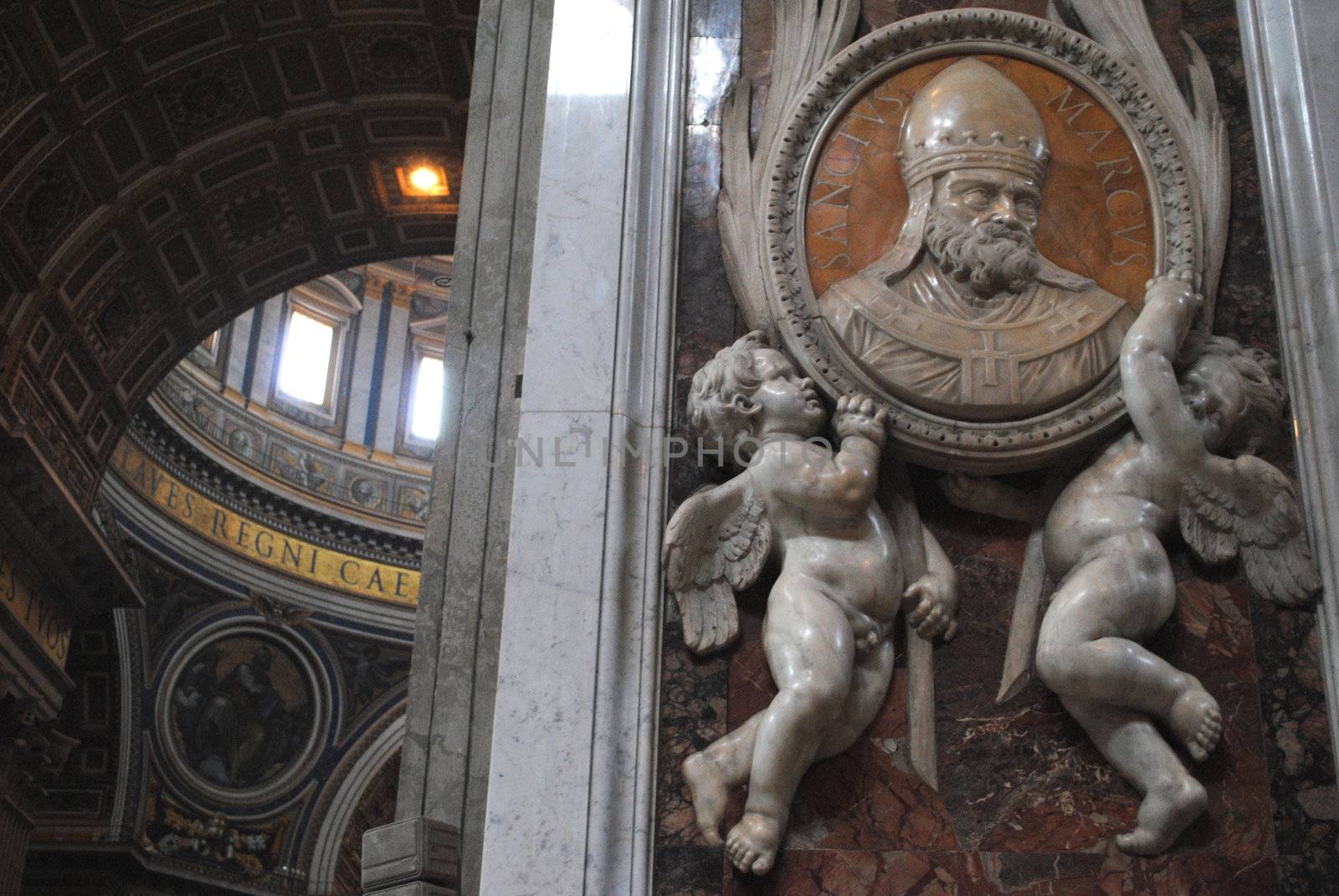 Detail inside of St. Peter's Basilica.