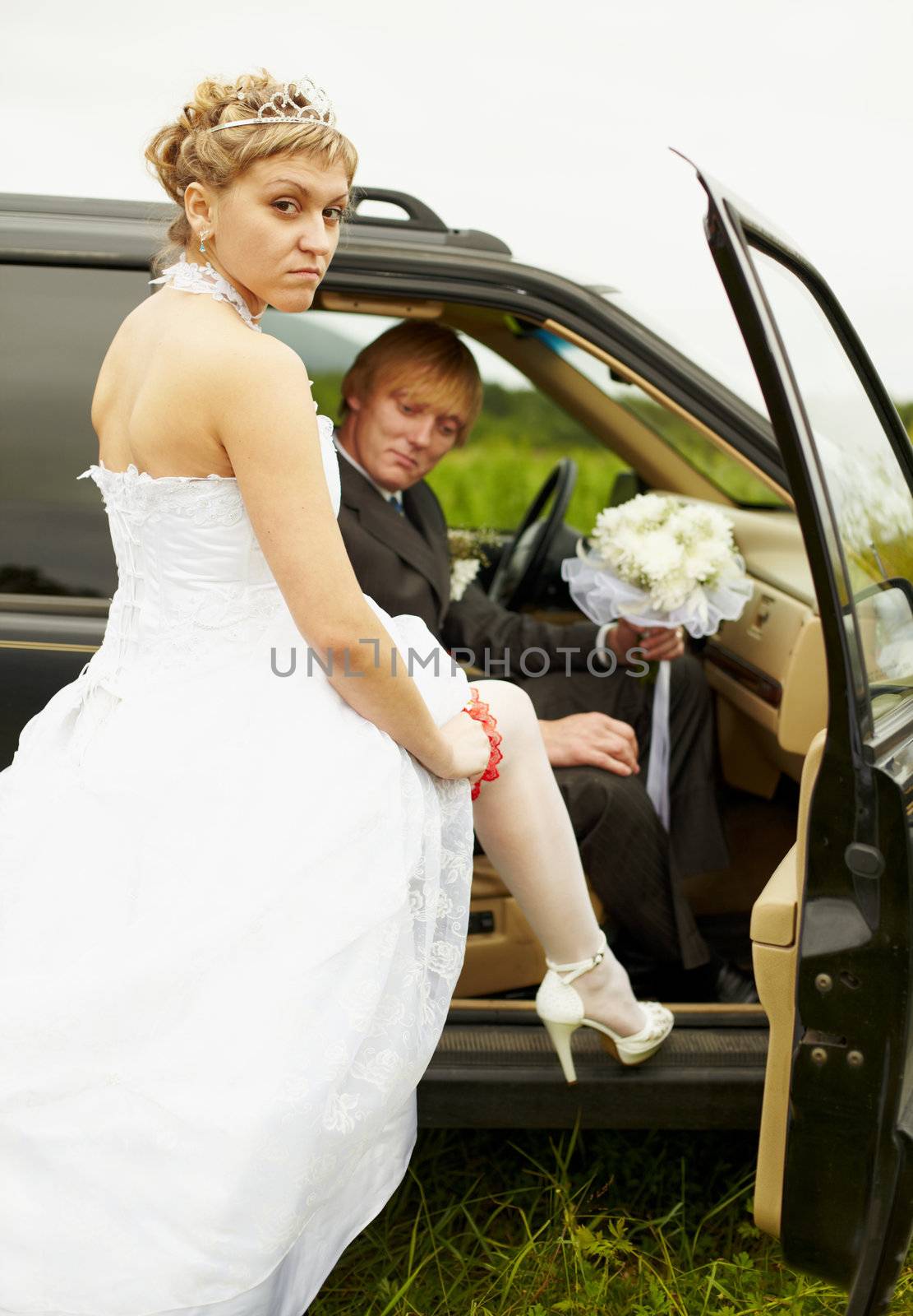 Sexual bride and groom in car by pzaxe