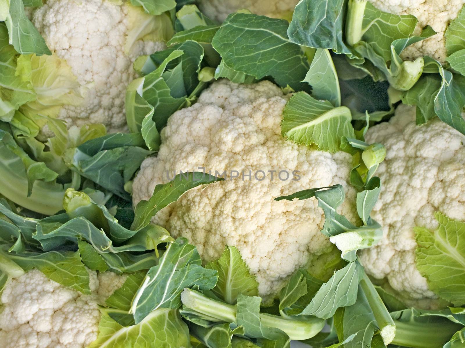 cauliflower at a farmer market