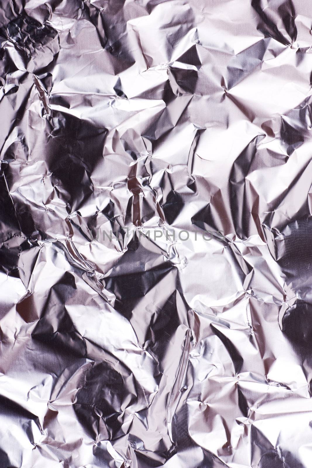 Macro view of background with aluminium foil