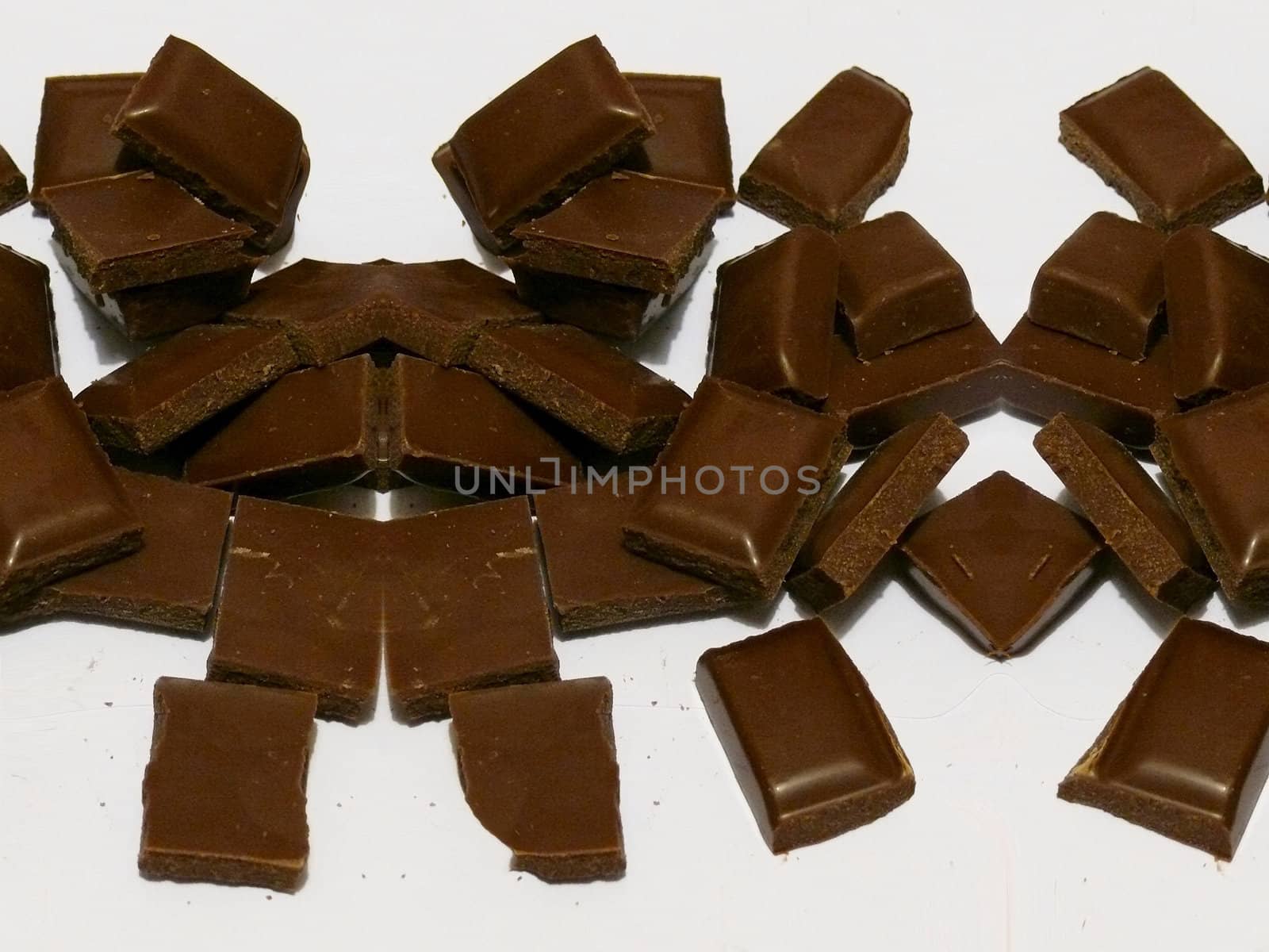break bar of chocolate isolated on a white background