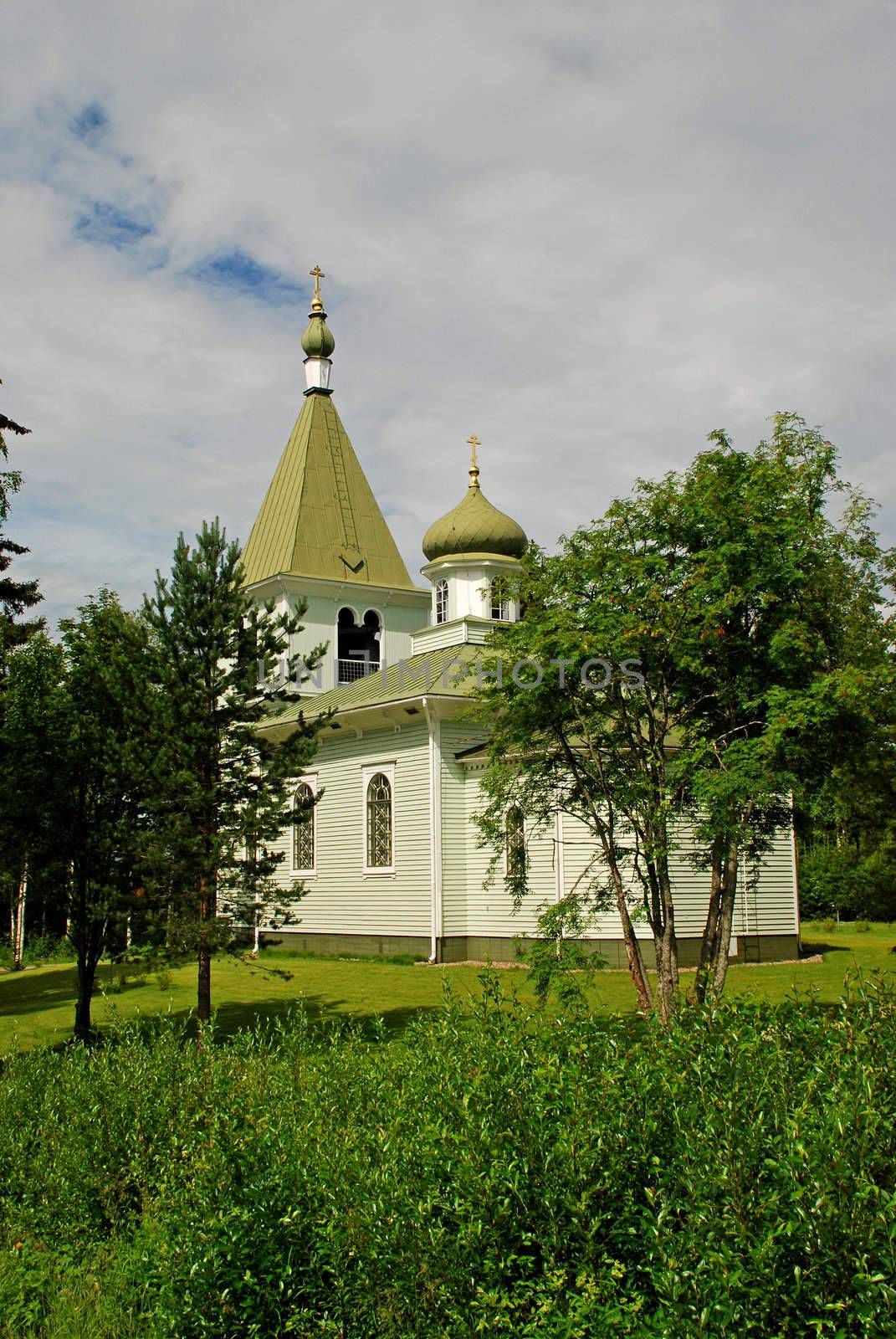 Ortodox church in the entrance of Pielavesi town, the monitipalyty center in Northern Savonia region of Finland