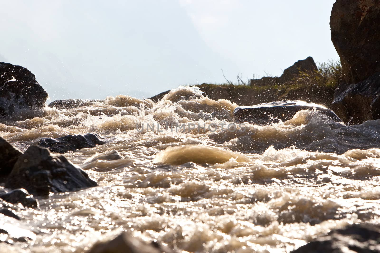 Mountain river, Caucasus Mountains, Elbrus, Adilsu june 2010