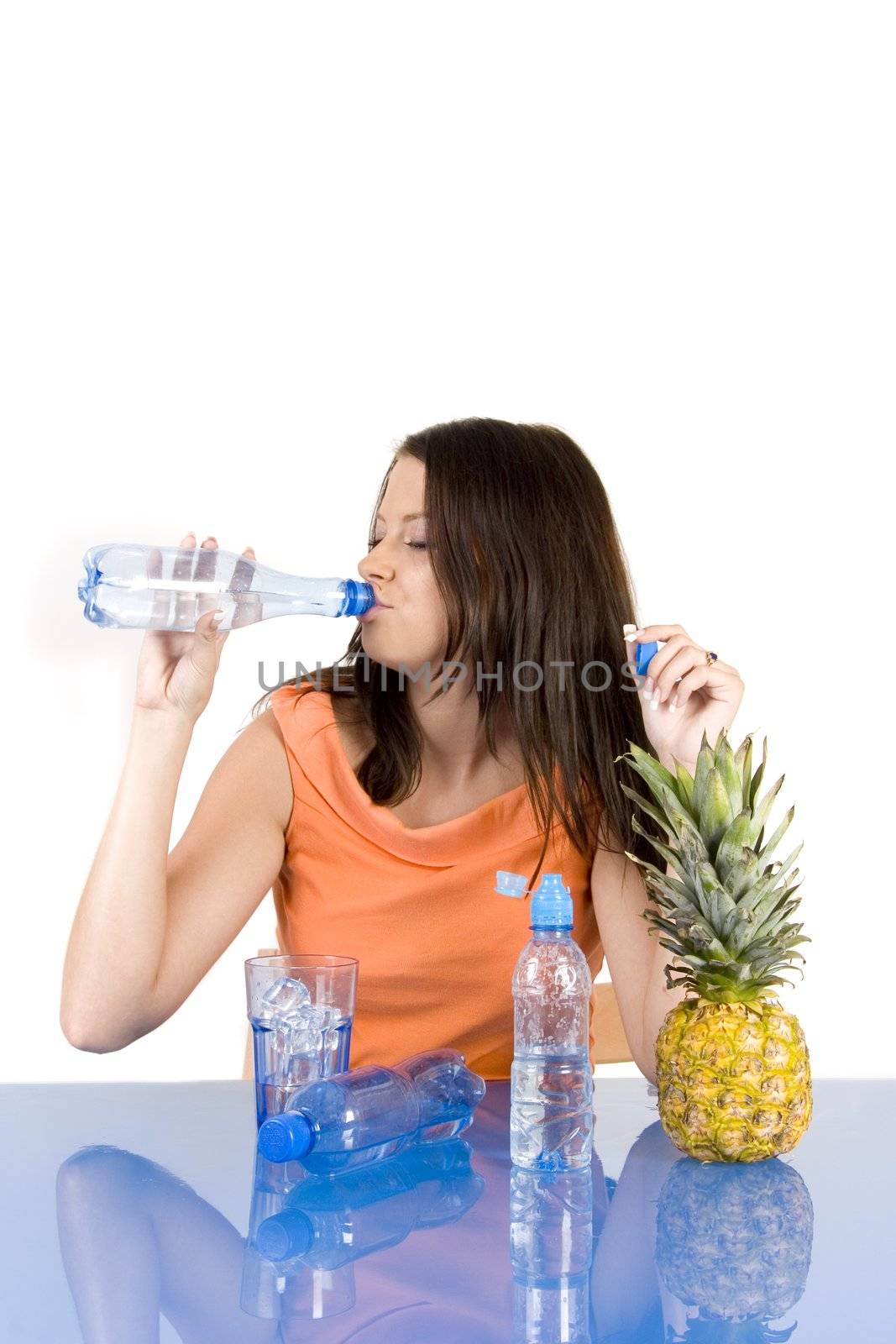 Young girl with fruits