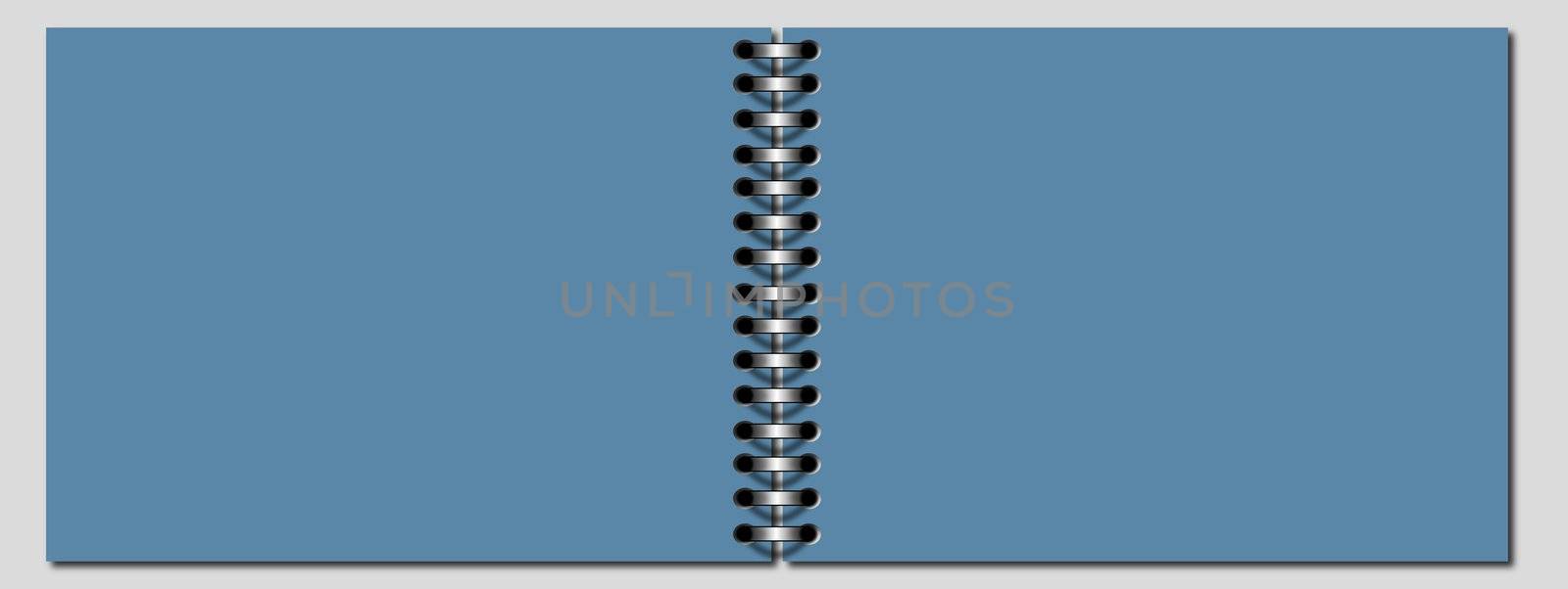 Open ring book on a gray background