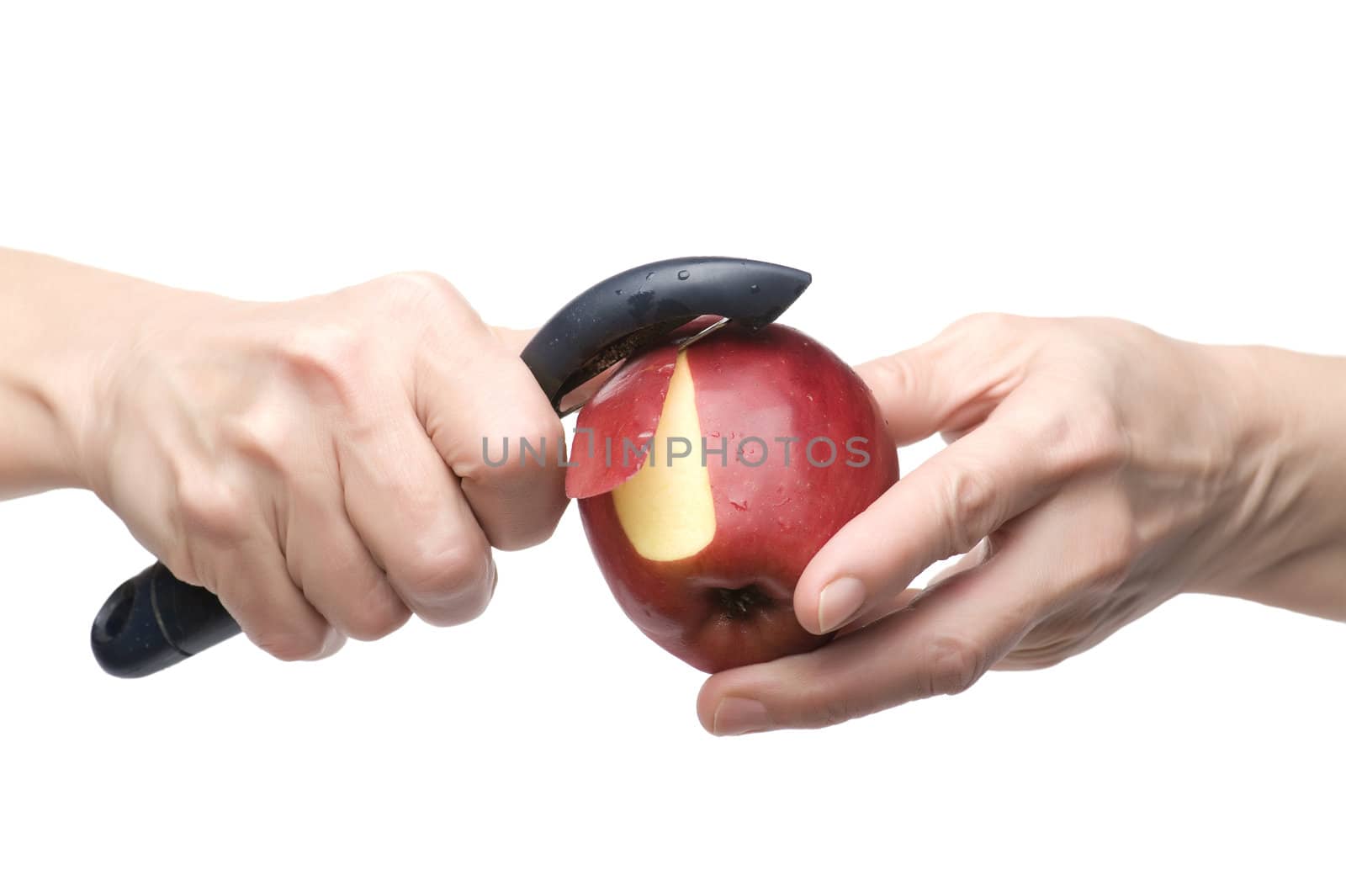 object isolatsd on white background apple on hand