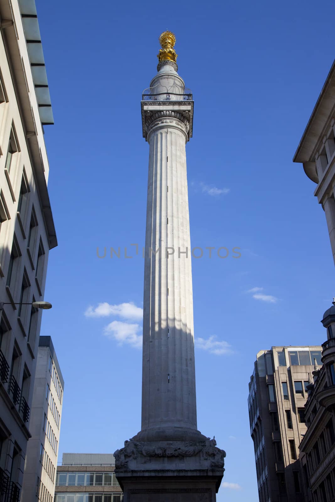 A View of Monument in the London sunshine.